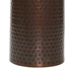 Metal Abstract Tall Slim Pedestal Table with Grooved Shell or Hammered Design - Set of 4 Brown - Roche River Decor