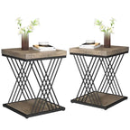 19.75 Inch Faux Marble Square End Table, Modern Bedside Tables, Gold Accent Table Living Room