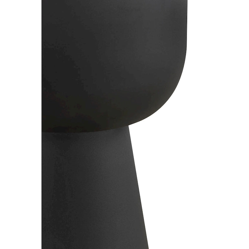 NILA Black Side Table White Marble Top Modern Accent for Living Room & Bedroom