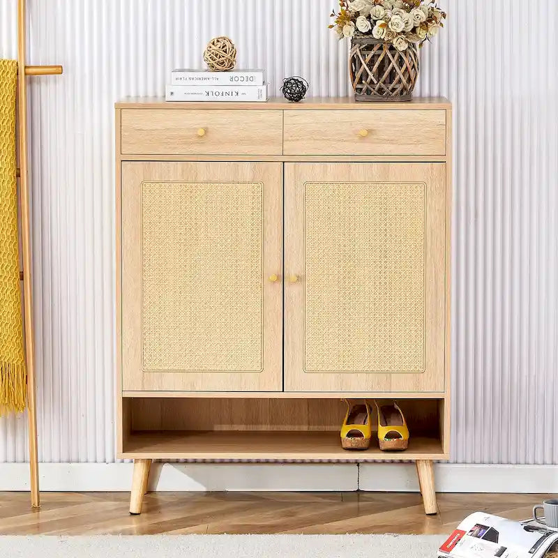 Modern minimalist storage cabinet, rattan shoe cabinet, bed top cabinet. Beautiful shape for corridors and living rooms
