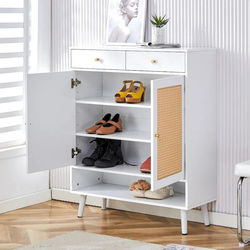 Modern minimalist storage cabinet, rattan shoe cabinet, bed top cabinet. Beautiful shape for corridors and living rooms