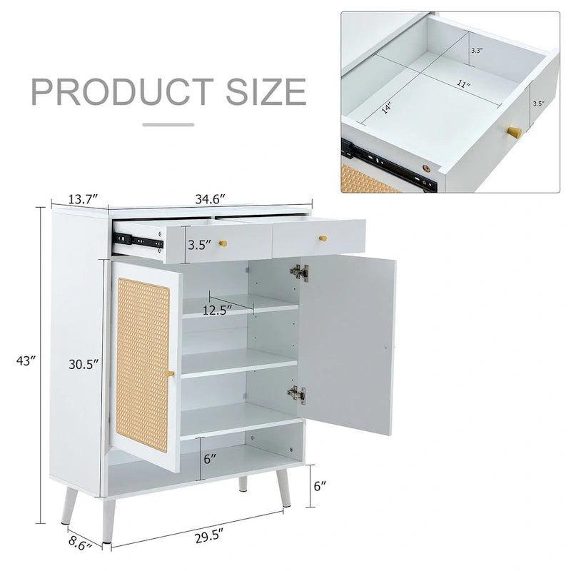 Modern minimalist storage cabinet, rattan shoe cabinet, bed top cabinet. Beautiful shape for corridors and living rooms