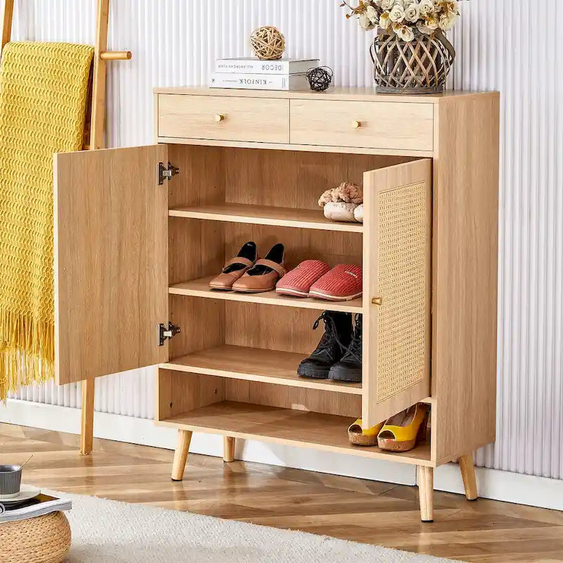 Modern minimalist storage cabinet, rattan shoe cabinet, bed top cabinet. Beautiful shape for corridors and living rooms