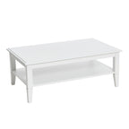 Coffee Table with Storage Shelf and Solid Wood Legs