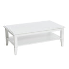 Coffee Table with Storage Shelf and Solid Wood Legs