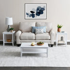 Coffee Table with Storage Shelf and Solid Wood Legs