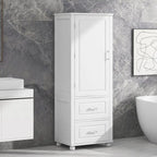 Freestanding Storage Cabinet with Two Drawers and Adjustable Shelf
