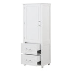 Freestanding Storage Cabinet with Two Drawers and Adjustable Shelf
