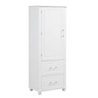 Freestanding Storage Cabinet with Two Drawers and Adjustable Shelf