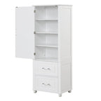 Freestanding Storage Cabinet with Two Drawers and Adjustable Shelf