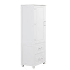 Freestanding Storage Cabinet with Two Drawers and Adjustable Shelf