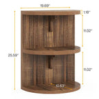 3-Tier Half-Moon End Table, Semi-circular Half-Round Side Table for Living Room