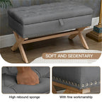 35 Button-Tufted Storage Ottoman Linen Storage Bench