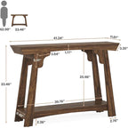 Wood Console Table, 2-Tier Narrow Entryway Table with Storage Shelf