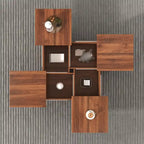 39.4  Square Marble Veneer Coffee Table with Sliding Top Storage