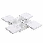 39.4  Square Marble Veneer Coffee Table with Sliding Top Storage