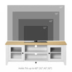 Modern TV Stand, Entertainment Center with Shelves and Cabinets for Flatscreen TVs up to 60 for Bedroom, Living Room, White