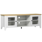 Modern TV Stand, Entertainment Center with Shelves and Cabinets for Flatscreen TVs up to 60 for Bedroom, Living Room, White