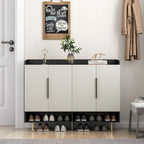 Shoe Cabinet with 4 Doors Large Modern Shoe Storage Organizer Cabinet with Adjustable Shelves for Entryway Shoe Rack Cabinet