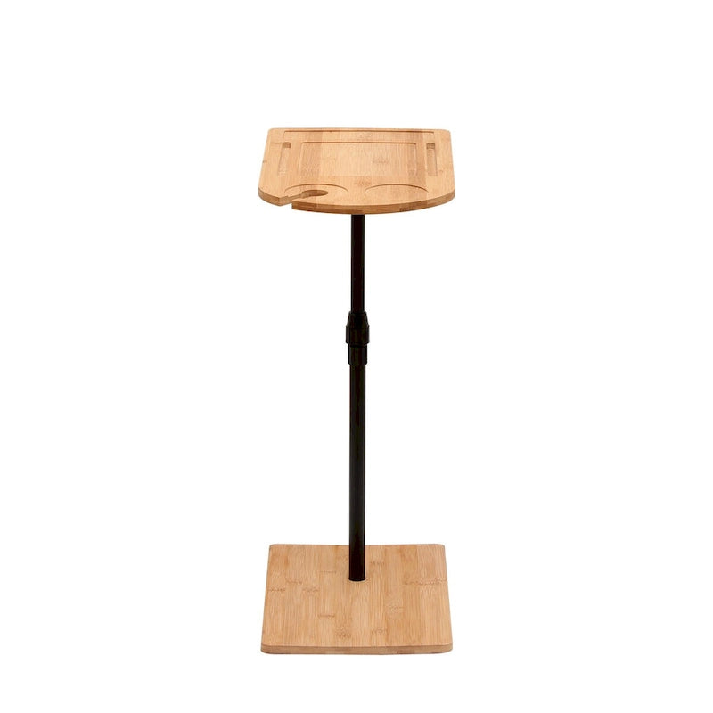 Tray Table Height Adjustable Side Table for Sofa C-shaped Oval End Tables with Slots for Living Room (Oval + Rectangle)