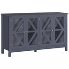 Sideboard, Buffet Cabinet with Tempered Glass Doors and Adjustable Storage Shelf, Credenza, Grey