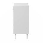 Modern Bathroom Cabinet Storage Organizer with 2 Glass Doors and Adjustable Shelf White