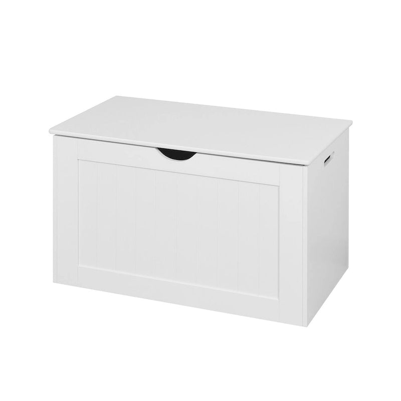 White Lift Top Entryway Storage Cabinet with 2 Safety Hinge, Wooden Toy Box, suitable for Living Room