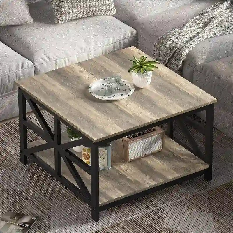 Coffee Table with Storage - 27.6 D x 27.6 W x 17.7 H