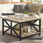 Coffee Table with Storage - 27.6 D x 27.6 W x 17.7 H