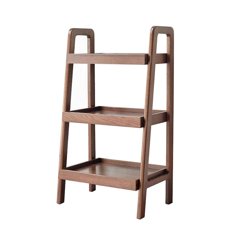 Walnut Color Oak Storage Bench,3-Tier Beech Wood Shoe Rack for Entryway,Premium Storage Organizer