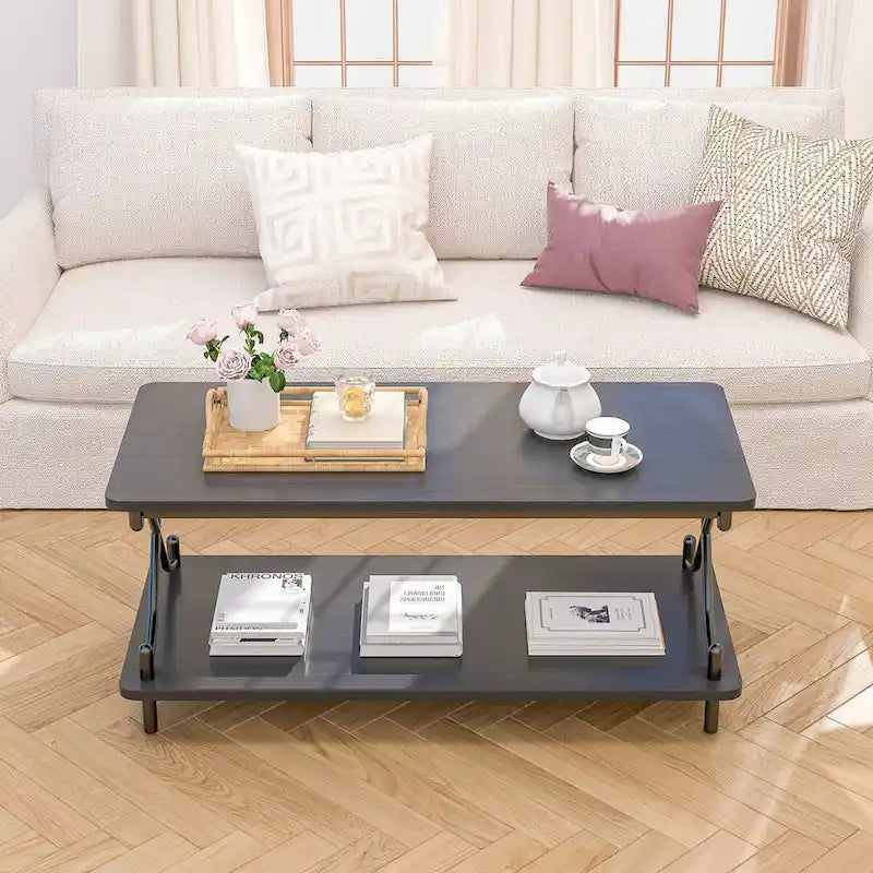 Javlergo Modern 3 Piece Coffee Table Set for Living Room Includes Wood Coffee Table and End Table Set of 2