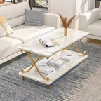 Javlergo Modern 3 Piece Coffee Table Set for Living Room Includes Wood Coffee Table and End Table Set of 2