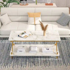 Javlergo Modern 3 Piece Coffee Table Set for Living Room Includes Wood Coffee Table and End Table Set of 2
