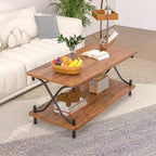 Javlergo Modern 3 Piece Coffee Table Set for Living Room Includes Wood Coffee Table and End Table Set of 2