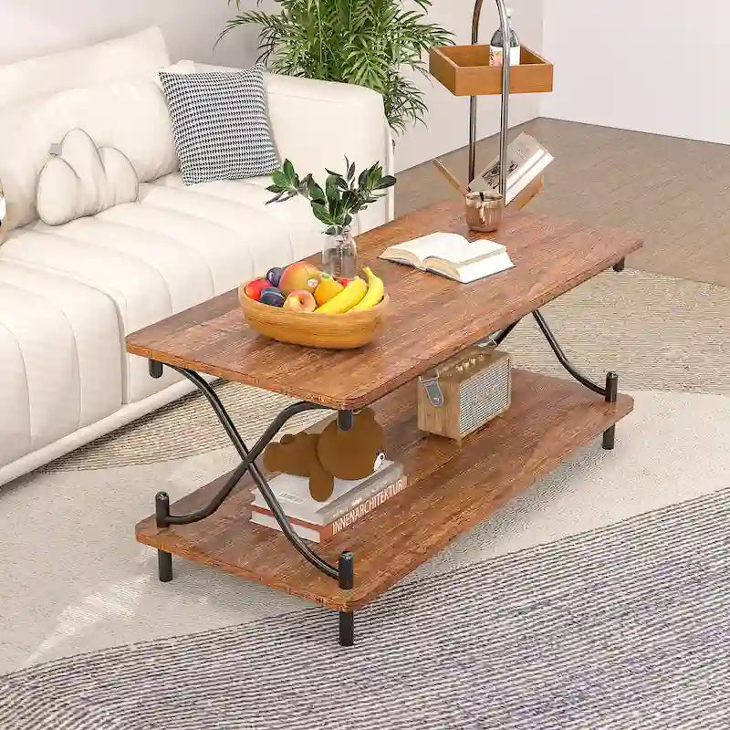 Javlergo Modern 3 Piece Coffee Table Set for Living Room Includes Wood Coffee Table and End Table Set of 2
