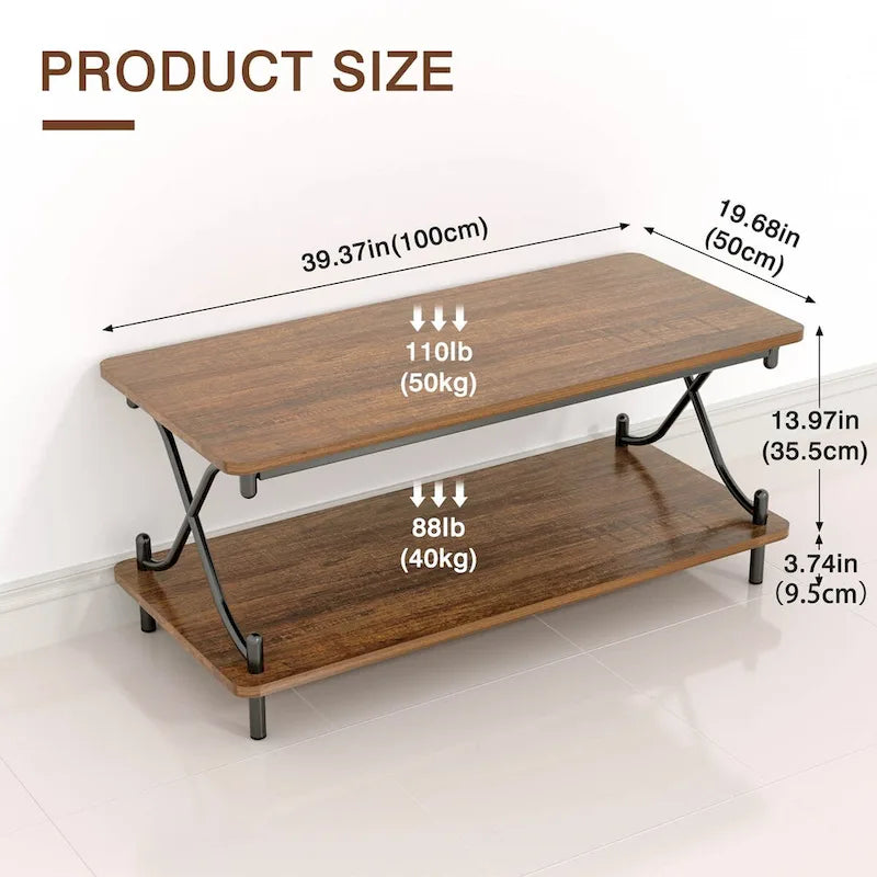 Javlergo Modern 3 Piece Coffee Table Set for Living Room Includes Wood Coffee Table and End Table Set of 2