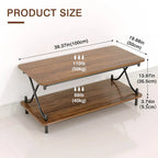 Javlergo Modern 3 Piece Coffee Table Set for Living Room Includes Wood Coffee Table and End Table Set of 2