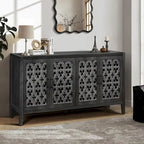 Sideboard Buffet Hollow Four Door Antique Cabinet