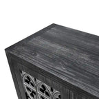 Sideboard Buffet Hollow Four Door Antique Cabinet