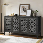 Sideboard Buffet Hollow Four Door Antique Cabinet