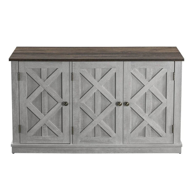 48  Rustic Wood Finish Buffet Cabinet with 3 Doors - Ample Storage - 48  in Width