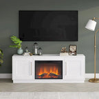 Tillman Rectangular TV Stand with Log Fireplace for TV's up to 75