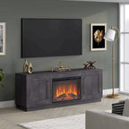 Tillman Rectangular TV Stand with Log Fireplace for TV's up to 75