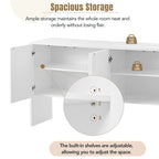 Minimalist Style 60 Inch Large Sideboard with 4 Doors