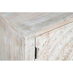 Booker Whitewash Hand Carved 2 Door Accent Cabinet