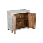 Booker Whitewash Hand Carved 2 Door Accent Cabinet