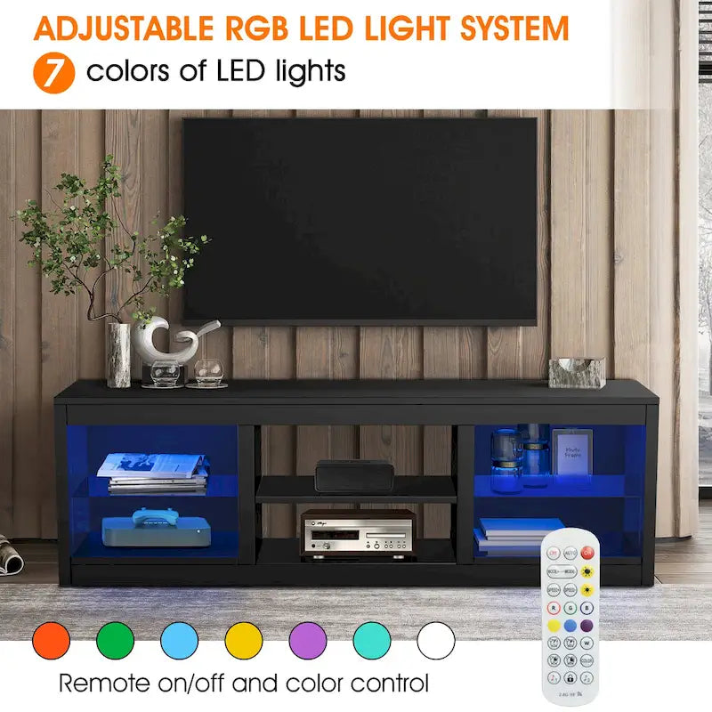 66  Modern RGB LED TV Stand Console Table for TV's up to 75
