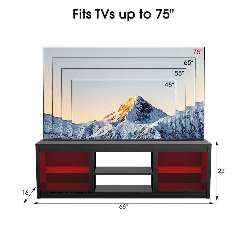 66  Modern RGB LED TV Stand Console Table for TV's up to 75