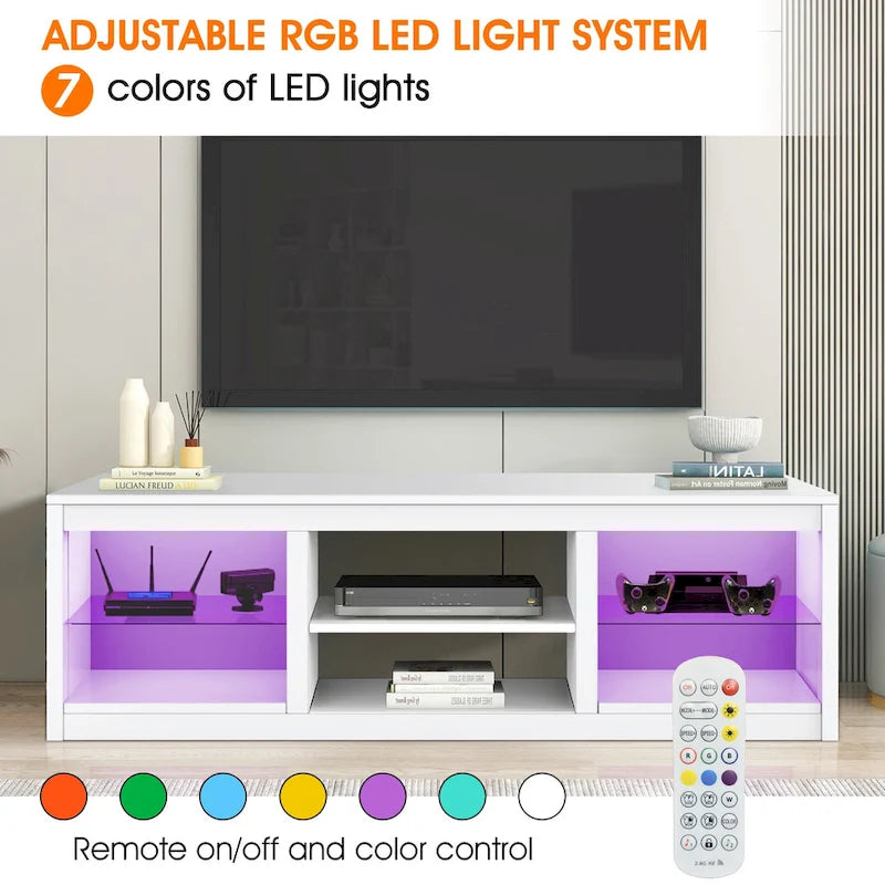 66  Modern RGB LED TV Stand Console Table for TV's up to 75