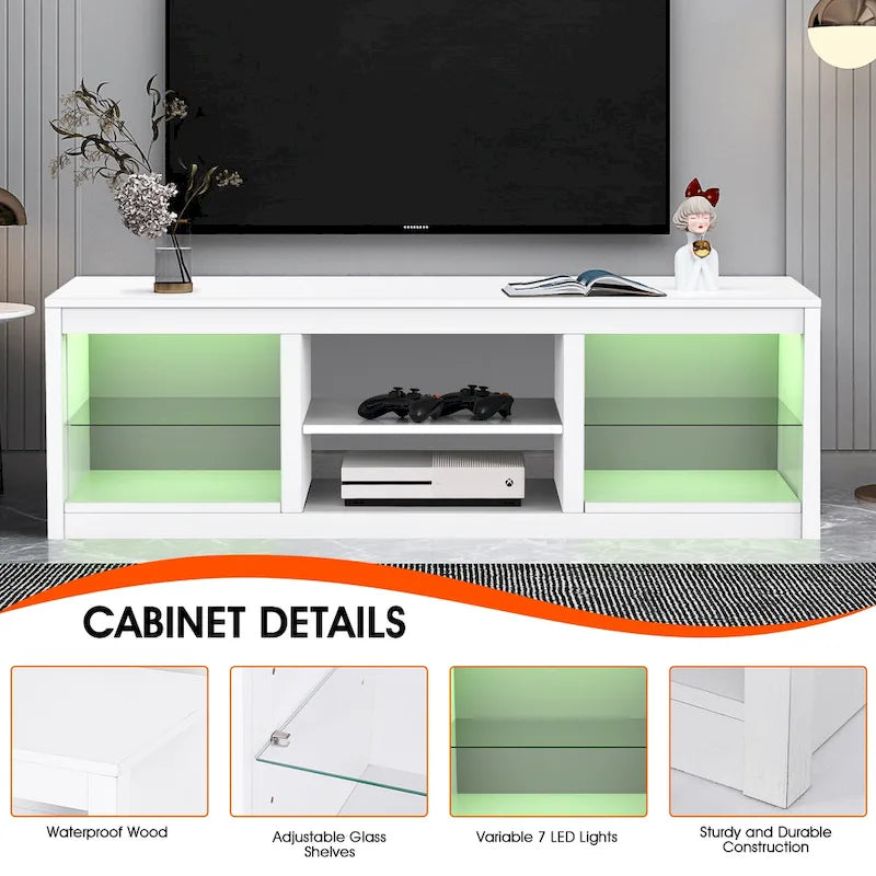 66  Modern RGB LED TV Stand Console Table for TV's up to 75